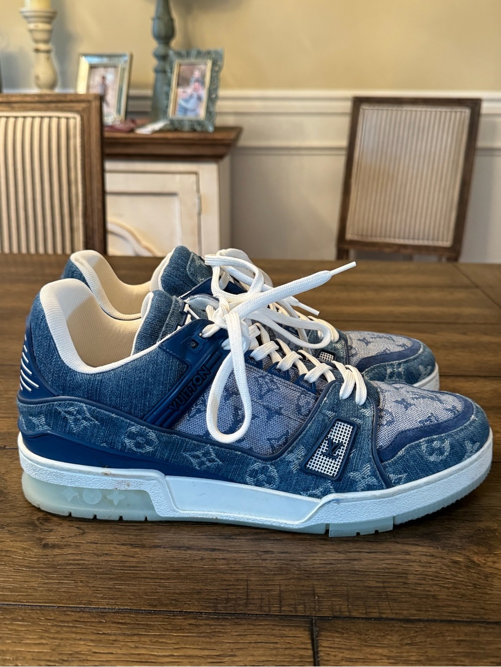Louis Vuitton Blue Denim Low-Top Sneakers